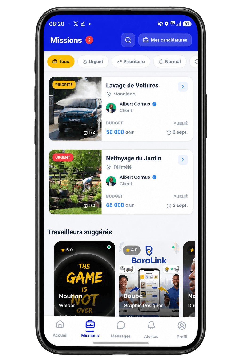 BaraLink mobile app preview